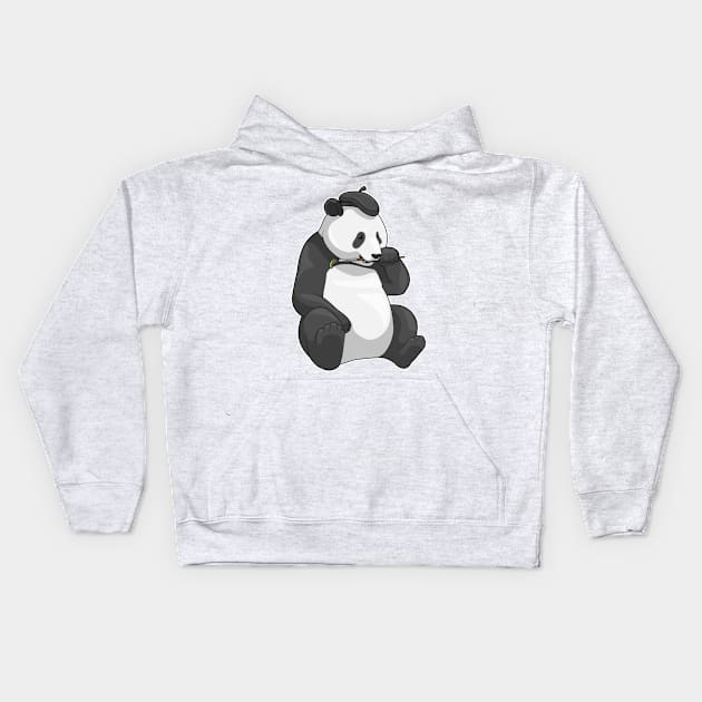 Panda Painter Paint brush Kids Hoodie by Markus Schnabel